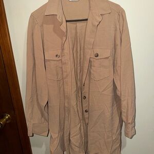 stradivarius Oversized Utility Jacket in Dusty Rose